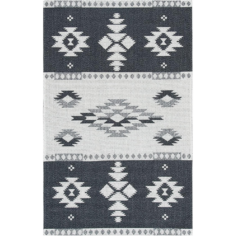 Tapis noir / gris clair Stansfield Southwestern, Rectangle 2 pi 1 po x 5 pi
