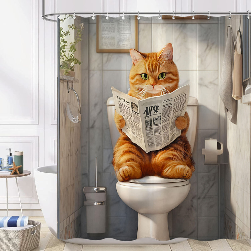 Funny Shower Curtain With Hooks
