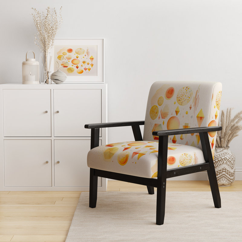 Fauteuil rembourré moderne en V jaune