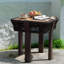 Tables de patio compactes, structure en bois d'acacia et table de bout d'extérieur moderne