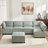 Modular Sectional Sofa U Shaped Modular Couch With Reversible Chaise Modular Sofa Sectional Couch,6- Seat Convertible Sofa,Fit For Living Room-1197697284