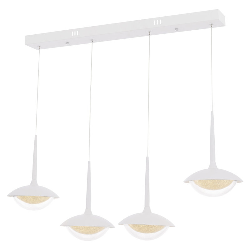 Luminaire suspendu à 4 lumières DEL pour îlot de cuisine, Blanc