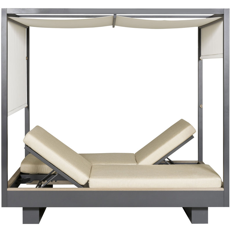 Michael Weiss Montecito 80" Long Reclining Double Chaise with Cushions, Trippy Coconut