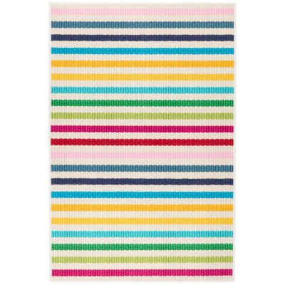 Rainbow Stripe Multi Machine Printed Washable Rug
