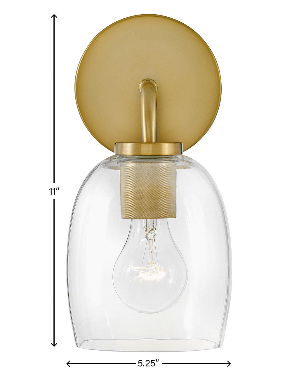 Avelin Single Dimmable Bath Sconce, Gold