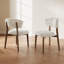 Ensemble de 2 chaises de salle à manger de style milieu du siècle, chaises rembourrées avec pieds en bois massif, aucun assemblage requis, beige-1861197270