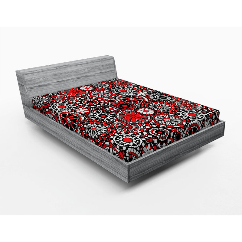 Microfiber Floral Fitted Sheet, Full Fitted Sheet