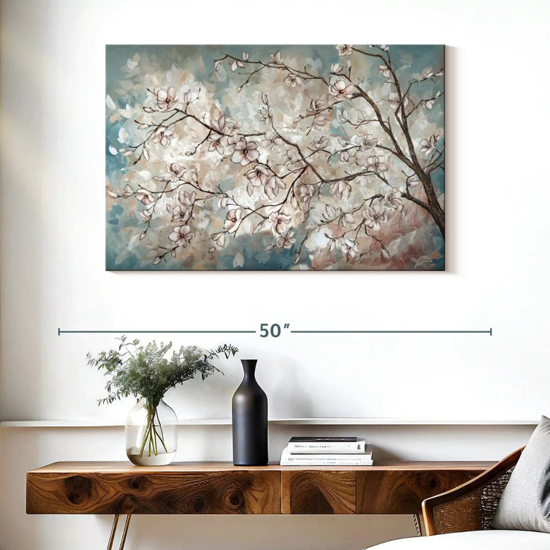 Harnek Magnolia Branches On Blue I, H 26 po x l 39 po