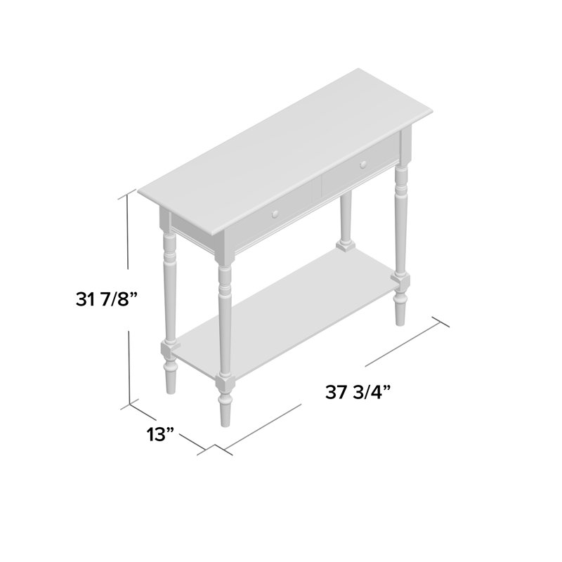 Tuoi 37.8'' Solid Wood Console Table, Dark Cherry
