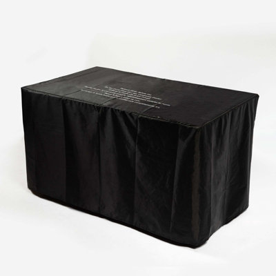 42'' x 25.6'' Rectangle Steel + Tile + Glass + PE Wicker Fire Pit Accessory
