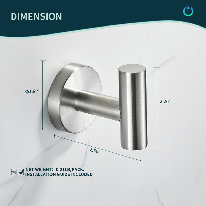 Wall Mounted Towel Hook, Brushed Nickel