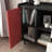 Sideboard Buffet Cabinet, Black Storage Cabinet With Red Doors , 2 Drawers With Unique Panel Styling And 2 Open Storage Compartment, Modern Coffee Bar Cabinet Accent Cabinet For Kitchen, Dining Room,-1848794937