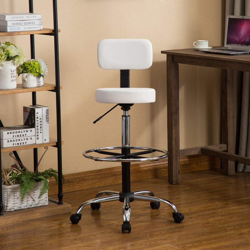 Ardjan Elevate Your Workspace with Rolling stool for office, Adjustable Drafting Stool with Footrest, Office Stool Adjustable Height