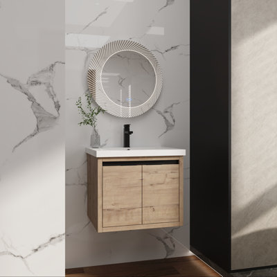 24" Wall-Mounted Vanity with Soft-Close Doors