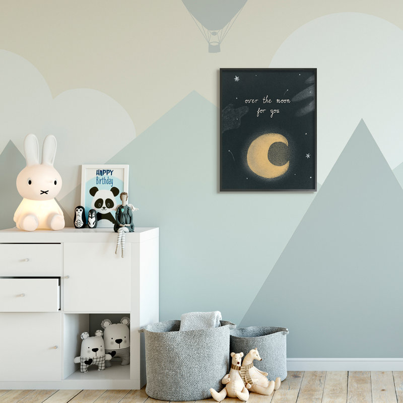 Lerman au-dessus de la lune, Giclée encadrée noir minuit, H 30 po x l 24 po x P 1,5 po