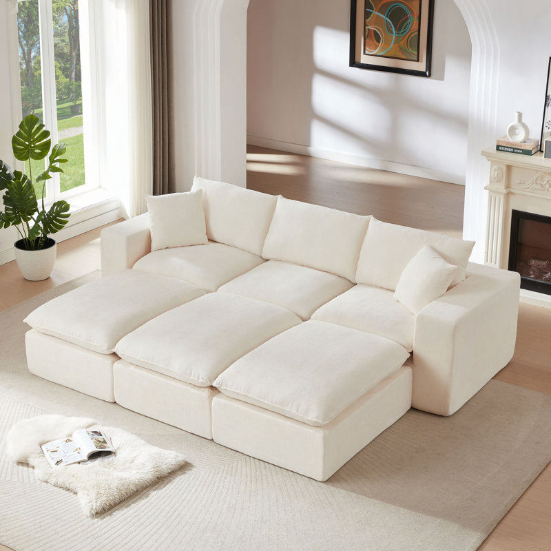 Canapé en chenille nuage, librement combinable, adapté aux meubles de salon dans les maisons, les appartements et les bureaux