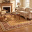 Tapis Brook2 traditionnel à motif floral orange, vert et crème, lavable en machine, antidérapant, à poils courts, pour intérieur et extérieur, adapté aux animaux domestiques, idéal pour le salon, la chambre, la salle à manger, l'entrée, le corridor ou le bureau.-1588628764