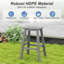  Ensemble 3 pièces de table de bar et de chaises en PEHD pour 2 personnes avec repose-pieds pour piscine de jardin-876399350