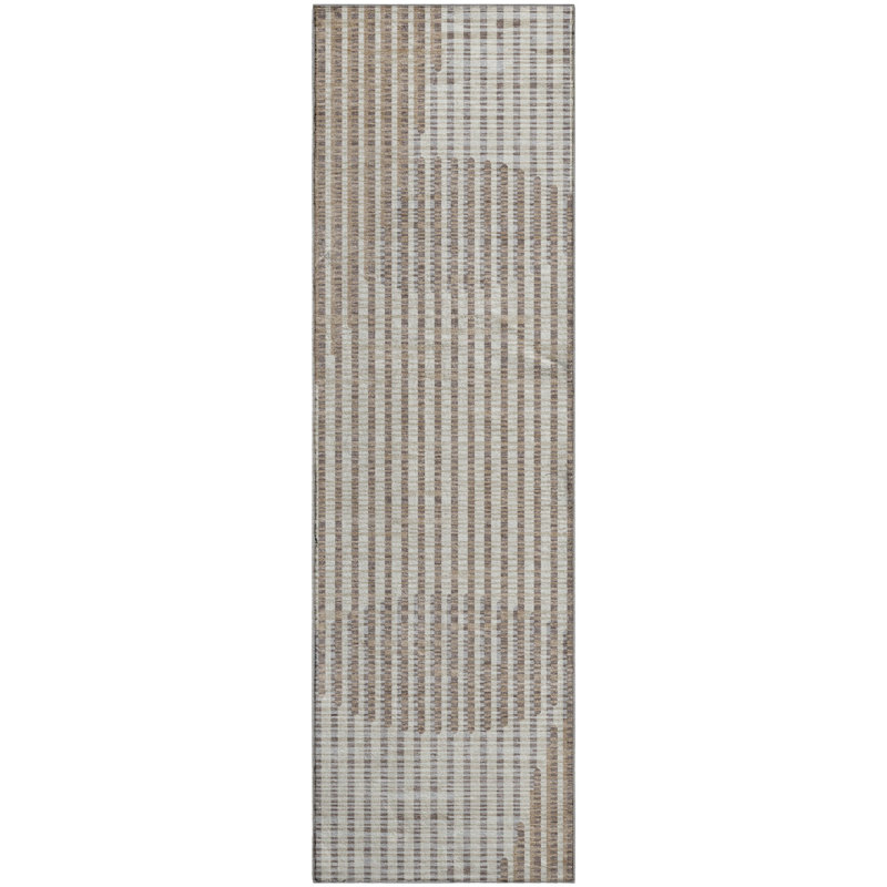 Premium Machine Washable Corum AMF1001 Circles Rug, Runner 2'3" x 7'6"