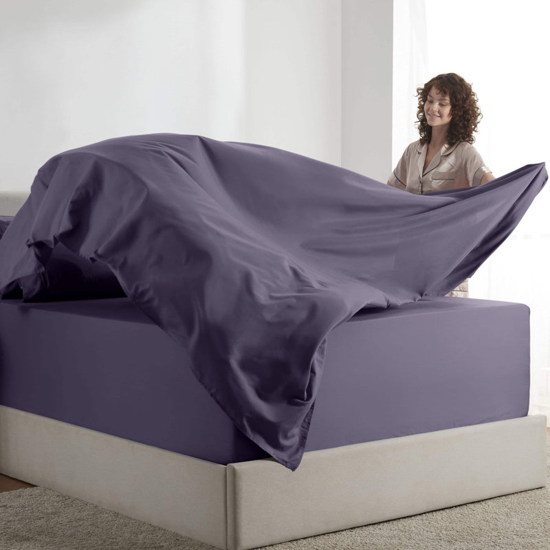 Ensemble de draps en microfibre Hotel Luxury, Aubergine, Double