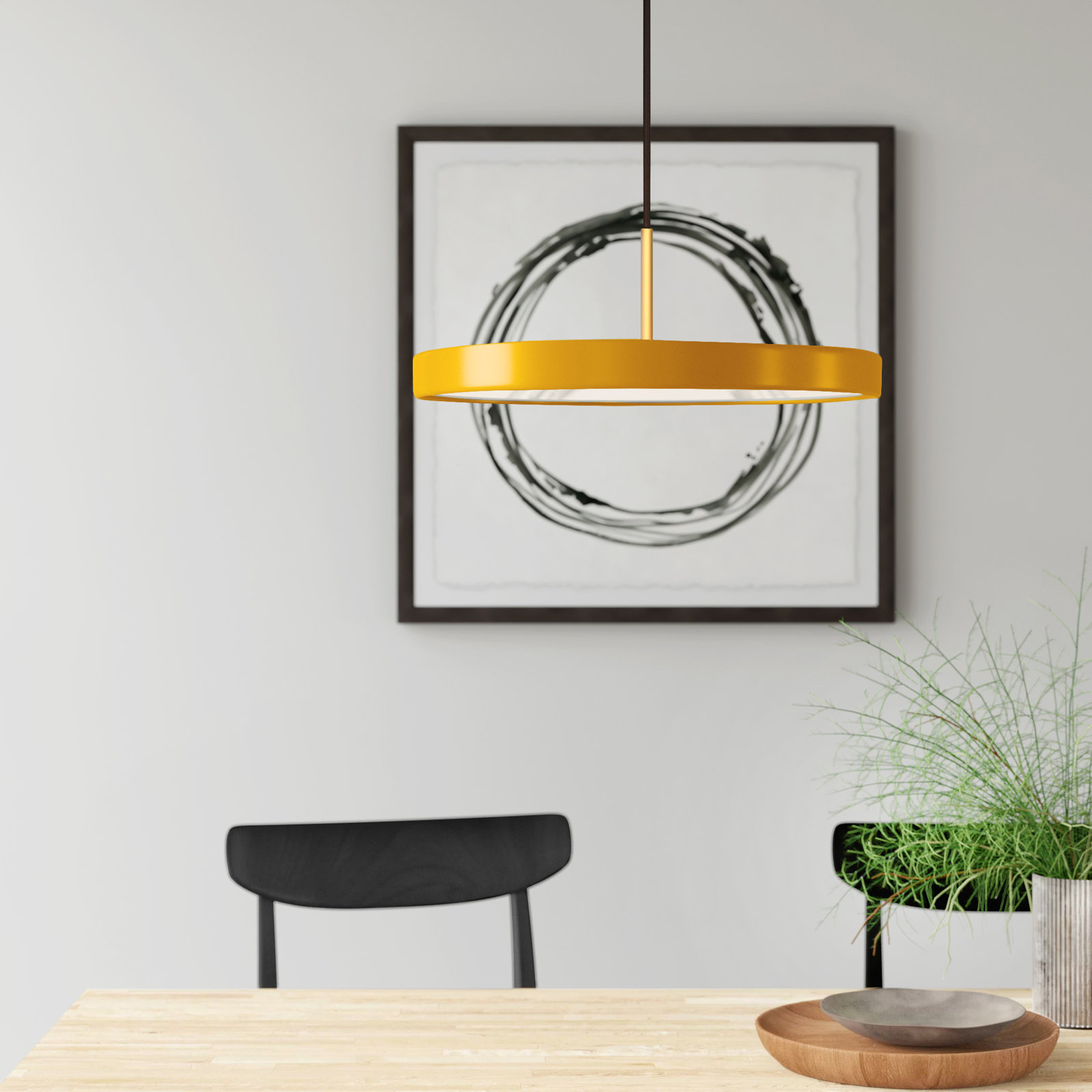 Ivan Single Light Metal Dimmable LED Pendant, Daffodil