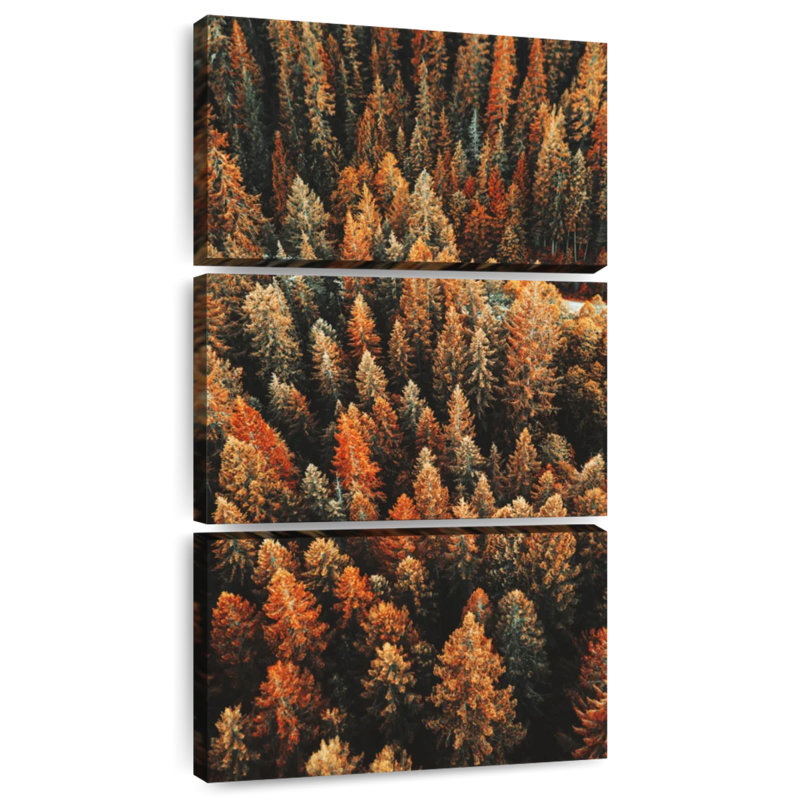 Forêt de pins en automne, H 27 po x l 12 po