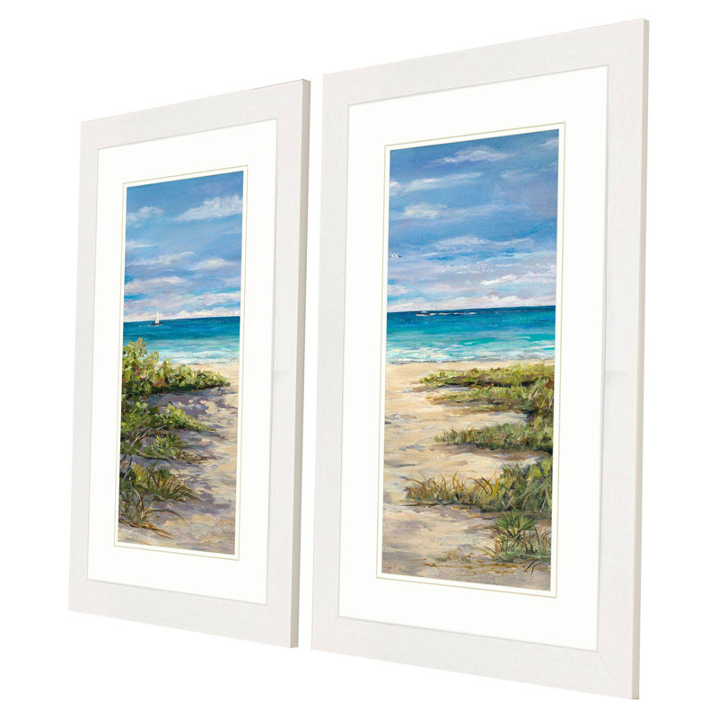 2 pièces encadrées "Beach View" par Derice