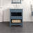 Glebs 24 In. W X 22 In. D Freestanding Bath Vanity In Ash Blue With White Carrara Quartz Top