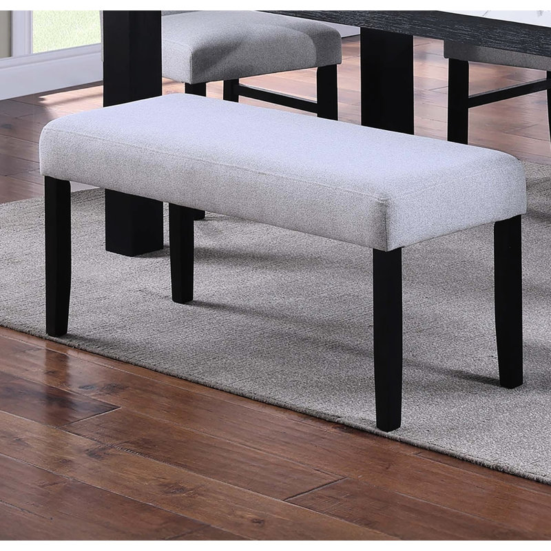 Banc de salle à manger rembourré classique en tissu doux gris anthracite 1pc Classic