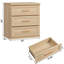Table de chevet avec table de chevet cannelée en bois à 3 tiroirs 26 po-1909657276