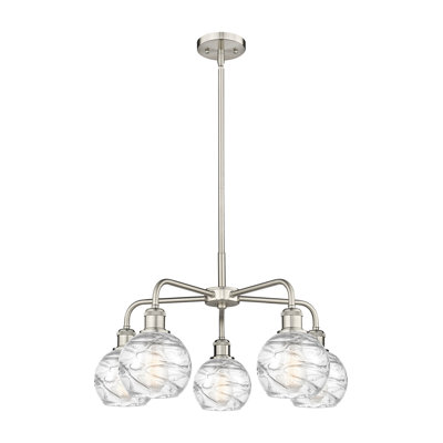 Lustre Essex - 5 lumières - 61 cm - Nickel satiné - Suspension à tige