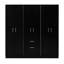 Armoire six portes Maya, chambre, noir / blanc