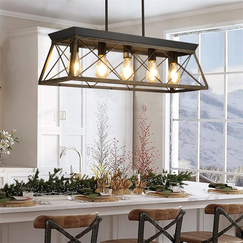 Gracie Oaks Deizel 5 - Light Kitchen Island Pendant & Reviews | Wayfair