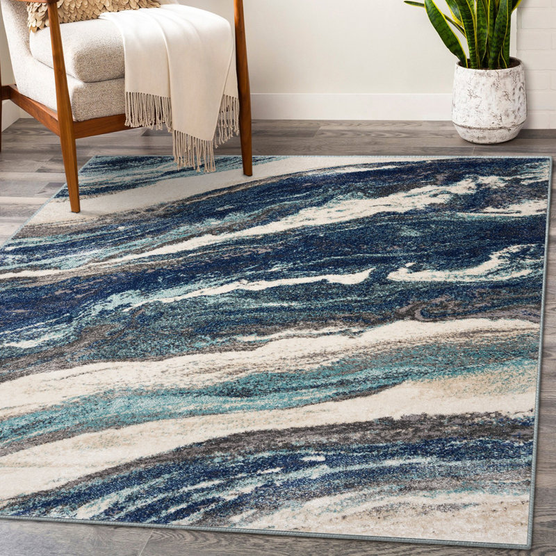 Alayaa Abstract Indoor Rug, Rectangle 9' x 12'