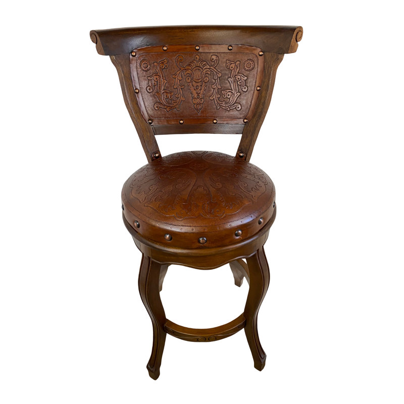 Colonial 30" Swivel Bar Stool, Bar Stool (30" Seat Height), Antique Brown