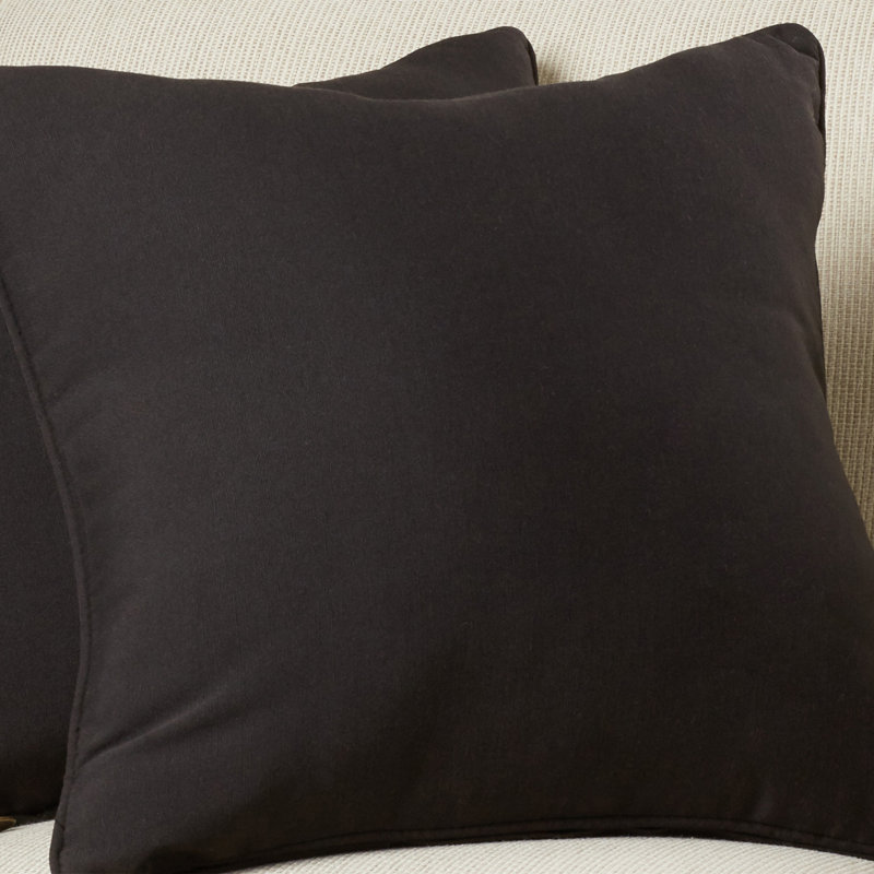  Housse et insert d'oreiller carré, Noir