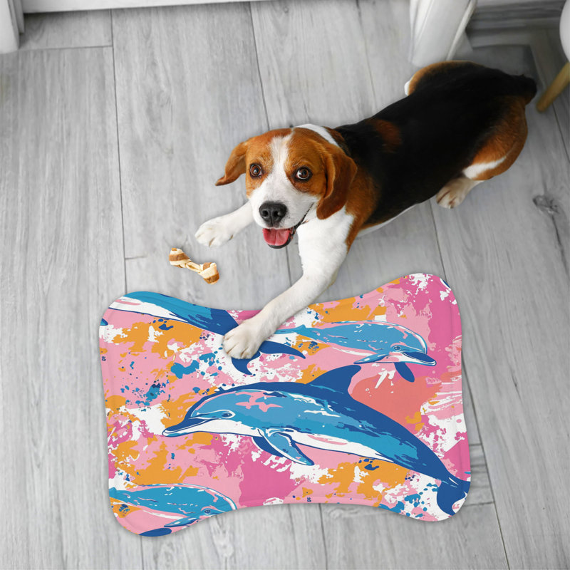 Styling Dolphin Art - Tapis d'alimentation en os 1 pièce, 18"
