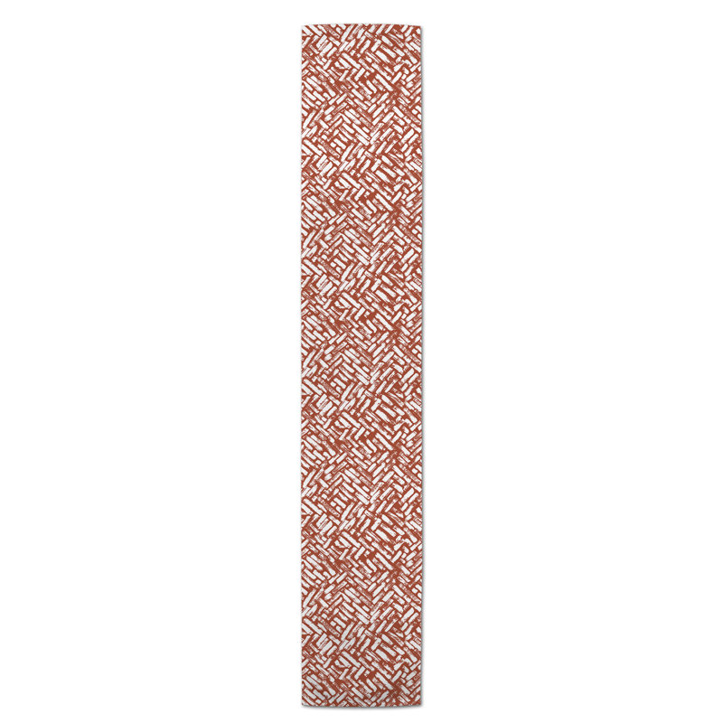 Chemin de table Doster, 72 po x 16 po, Rouille, Abstraction 1