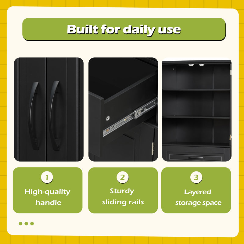Bathroom Storage Cabinet With Multi-Functional Storage Space