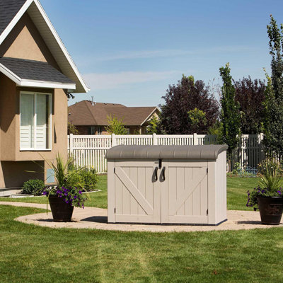 75 Cubic Feet High-Density Polyethylene (Plastic) Steel Reinforced Outdoor Storage Shed by Lifetime