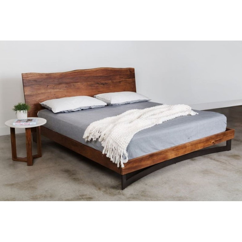 Gelen Solid Wood Low Profile Platform Bed, King