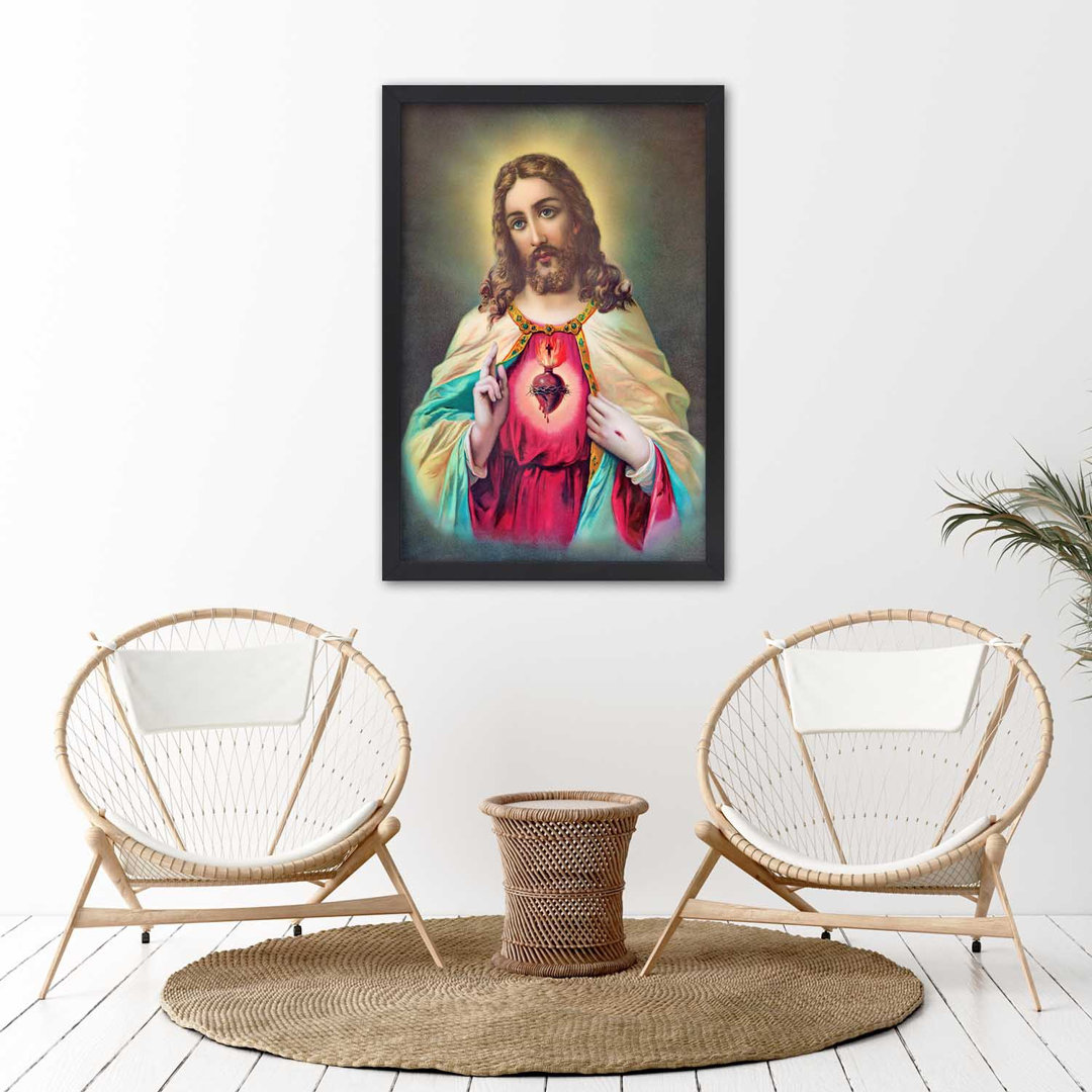 Gerahmtes Poster Herz von Jesus Christus