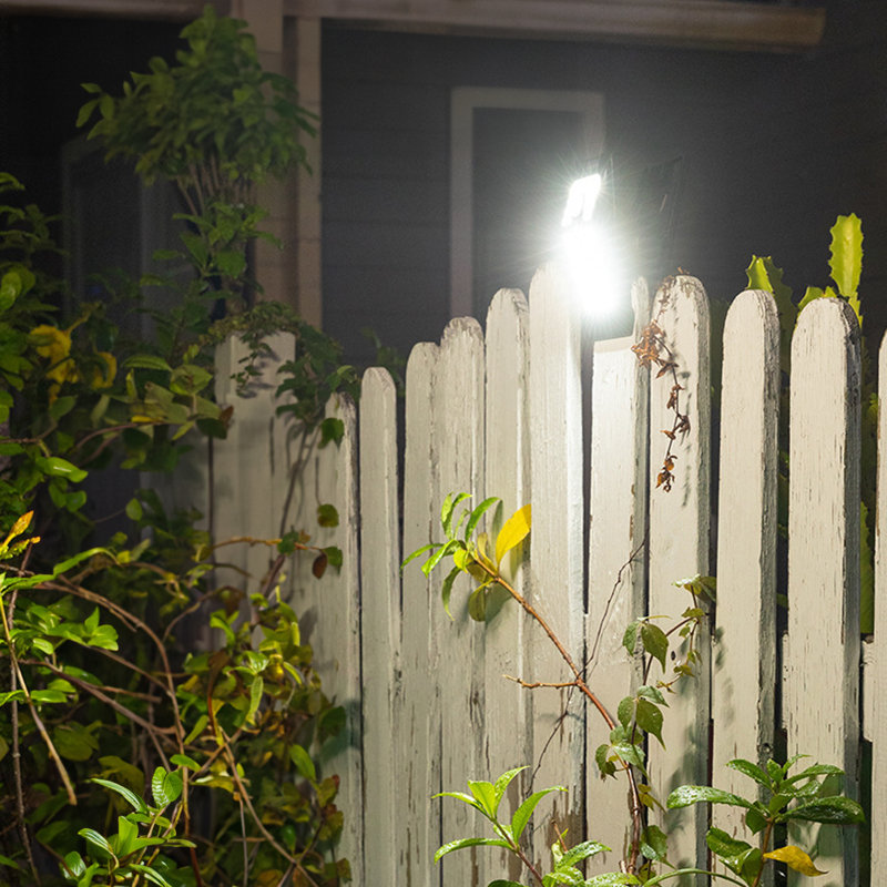 LED Solar Power Dusk to Dawn Outdoor Security Flood Light with Motion Sensor, White