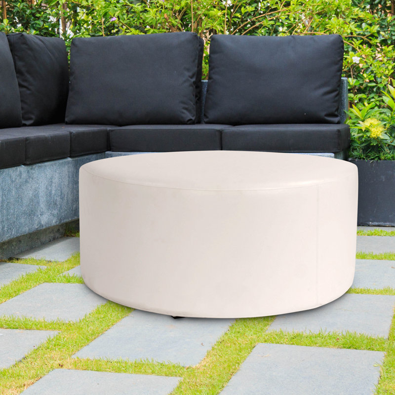Repose-pieds Payson, Polyuréthane - Blanc Atlantis