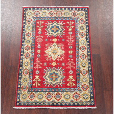 Tapis de zone en laine 2 pi 7 po x 3 pi 10 po one-of-kind-the main noué la kazak