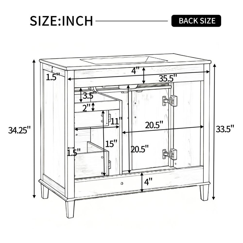 Meuble-lavabo de rangement élégant
