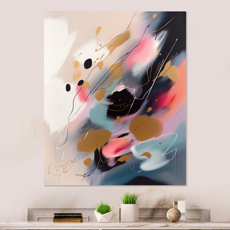 Coup de pinceau, peinture abstraite IV, Rectangle H 20 po x l 12 po x P 1 po