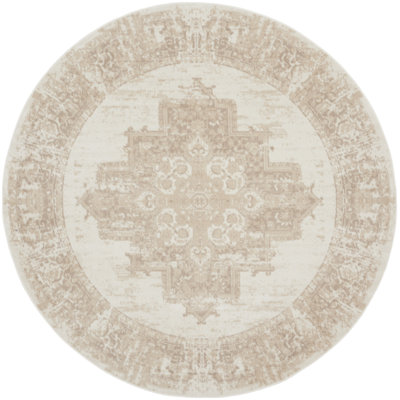 Burnie Oriental Ivory/Beige Area Rug