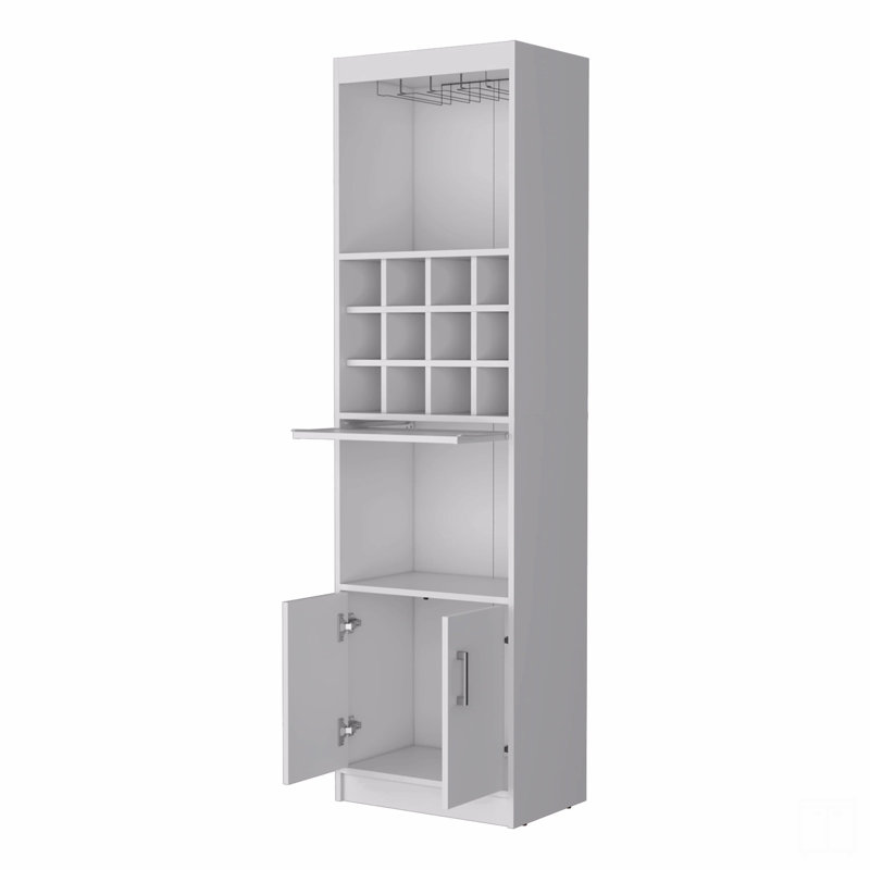 Bar avec rangement pour bouteilles de vin, Blanc