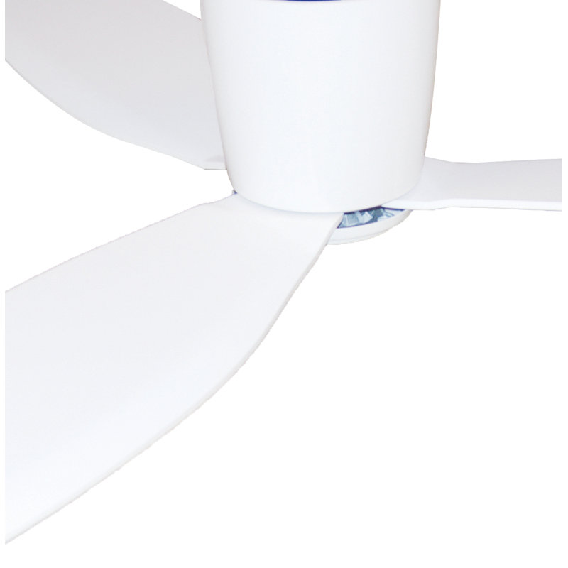 Ventilateur de plafond encastré à 3 pales avec télécommande Hardy, Blanc